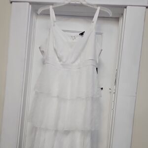 Elegant White Tiered Dress